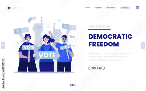 Election day democracy campaign on landing page design