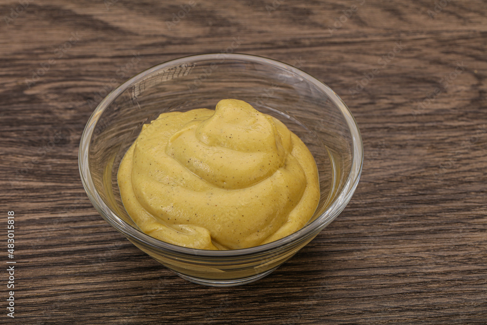 Dijon mustard sauce in the bowl Dijon mustard sauce in the bowl