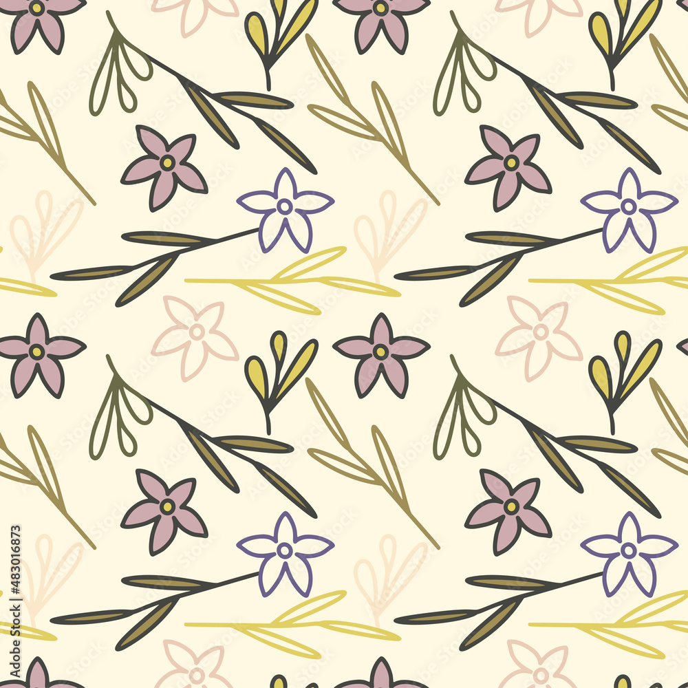 Hand drawn floral pattern background Hand drawn floral pattern background