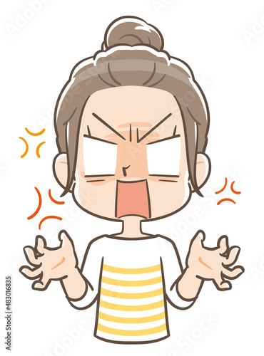 怒りを抑えられず叫ぶ団子頭の女の子