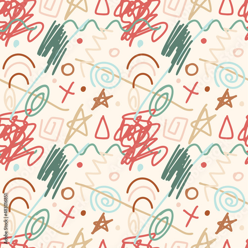 Abstract hand drawn lines pattern background