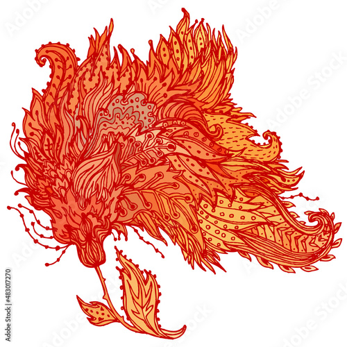 Vintage colorful design elements set for retro design. With leafs and flowers.