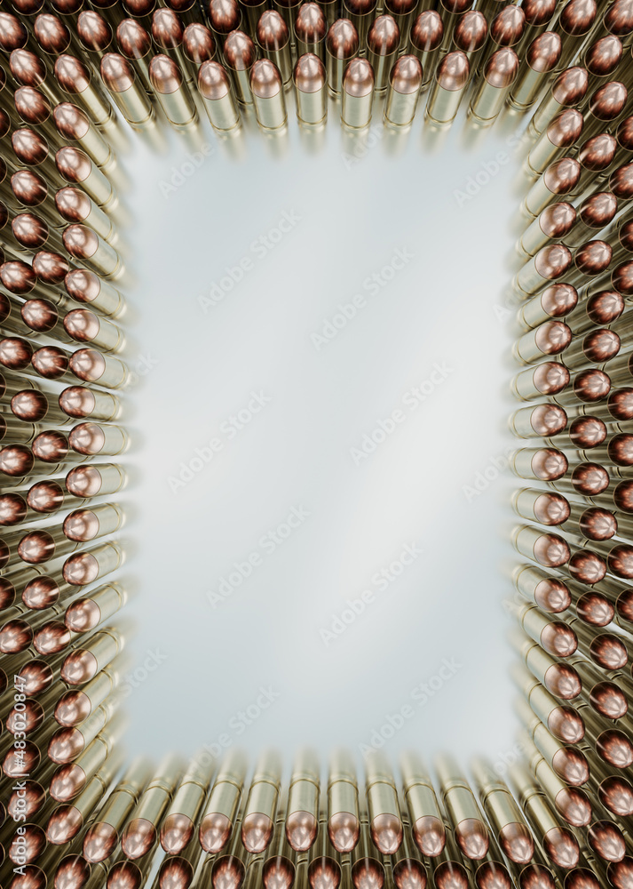 Frame and border from cartridges of pistols ammo Stock Illustration