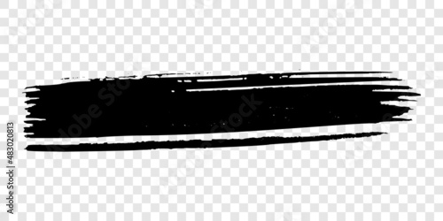 Black brush stroke on transparent background
