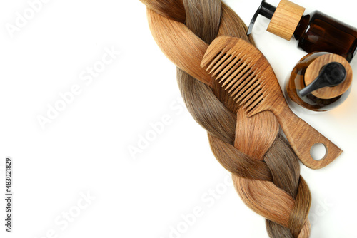 Obraz na plátně Concept of hair care on white background
