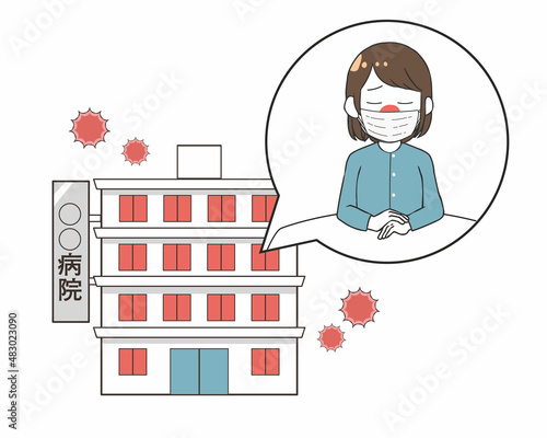 入院する　満床の病院　女性