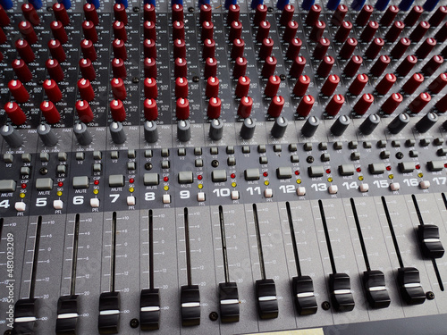 Sound audio mixer control by the stage