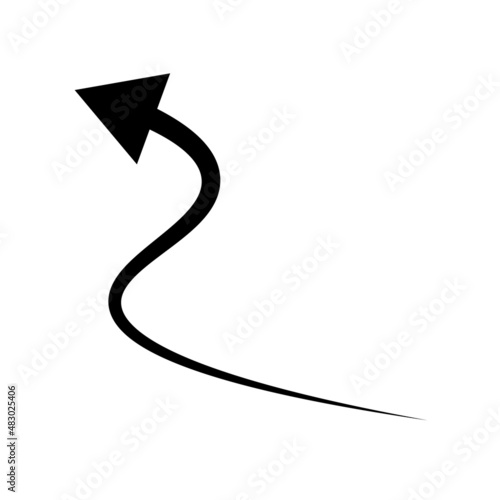 An ascending arrow icon. Increase and advance. Vectors.
