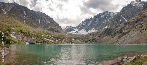 The landscape of Kuyguk lake at Altay republic