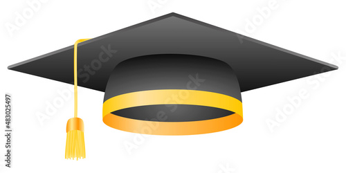 graduation cap on white background. Isolated vector illustration