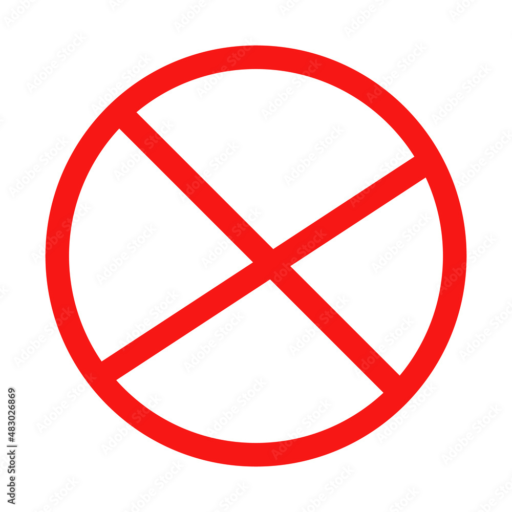 Cross marked forbidden sign icon. Vector. Cross marked forbidden sign icon. Vector.