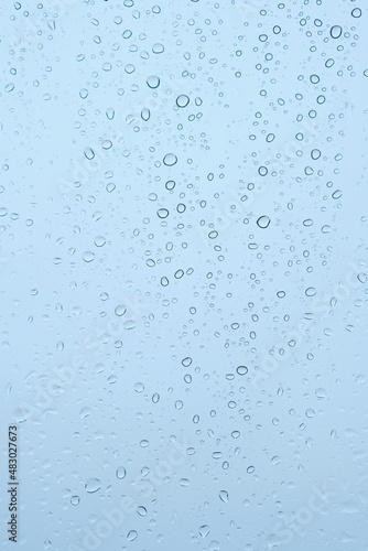 Raindrops on window, bubbles background