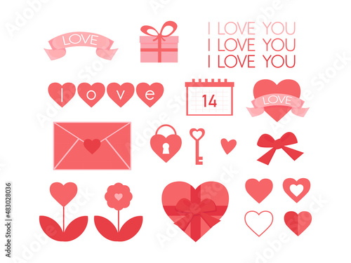 A set of icons for Valentine's Day