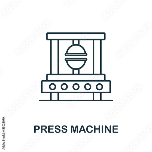 Press Machine icon. Line element from machinery collection. Linear Press Machine icon sign for web design, infographics and more.
