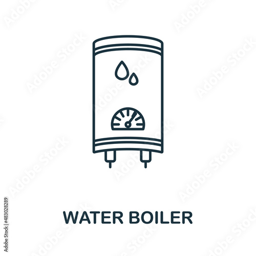 Water Boiler icon. Line element from machinery collection. Linear Water Boiler icon sign for web design, infographics and more.