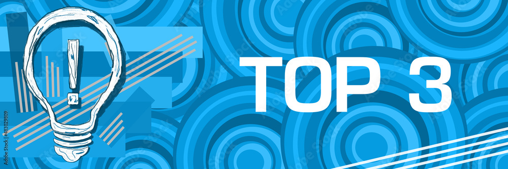 Top Three Blue Stroked Stripes Circular Background Bulb Top Three Blue Stroked Stripes Circular Background Bulb