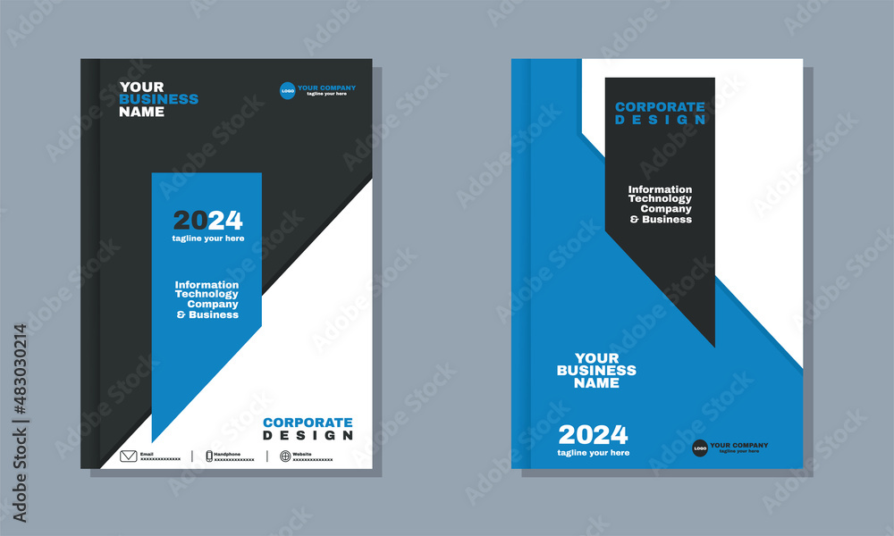 abstract business company corporate book cover design template a4