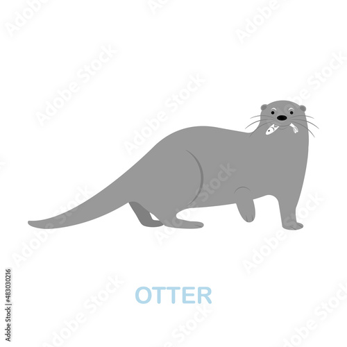 Otter flat icon. Colored element sign from wild animals collection. Flat Otter icon sign for web design  infographics and more.