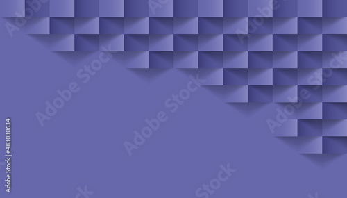 Very Peri or purple color abstract modern square texture background, 3d paper art style that looks creased design