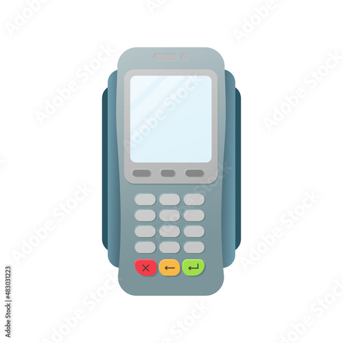 Mobile terminal for cashless payments.