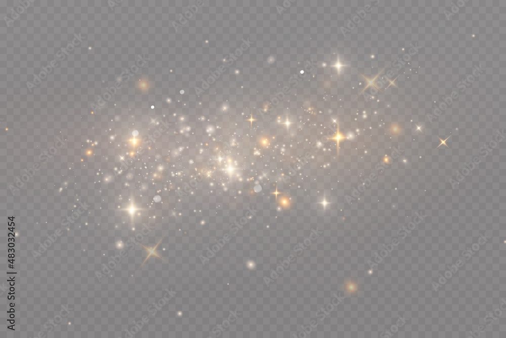Christmas light effect. Sparkling magical dust particles.The dust ...