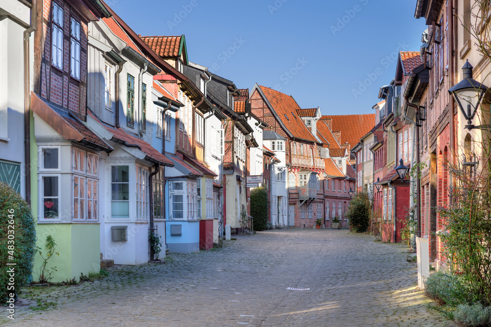 Fototapeta premium Altstadt Lüneburg im Senkungsgebiet am Kalkberg