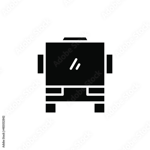 Bus, Autobus, Public, Transportation Solid Icon Vector Illustration Logo Template. Suitable For Many Purposes.