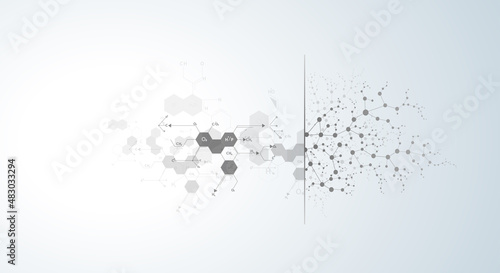 physics chemistry concept digital network for technology companies or medical businesses.