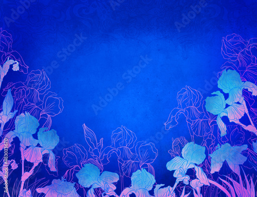 decorative Iris flower design