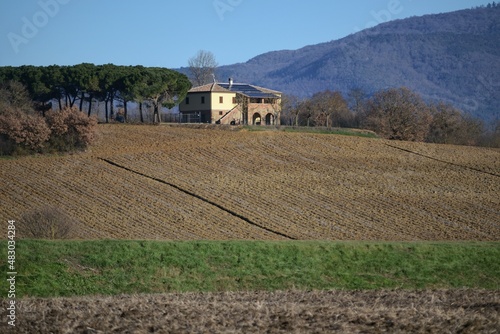 farmland on a sunny winter day