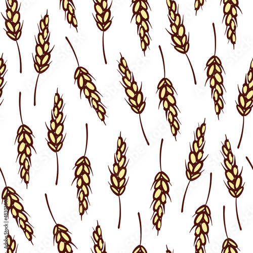 Seamless vector pattern with spikelets.