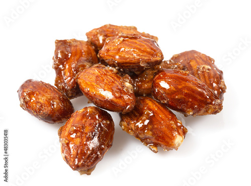 sugared almonds isolated on white background
