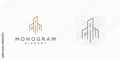 Initials Letter CAM C A M Geometric Elegant Luxury Minimal Monogram Vector Logo Design Business Card