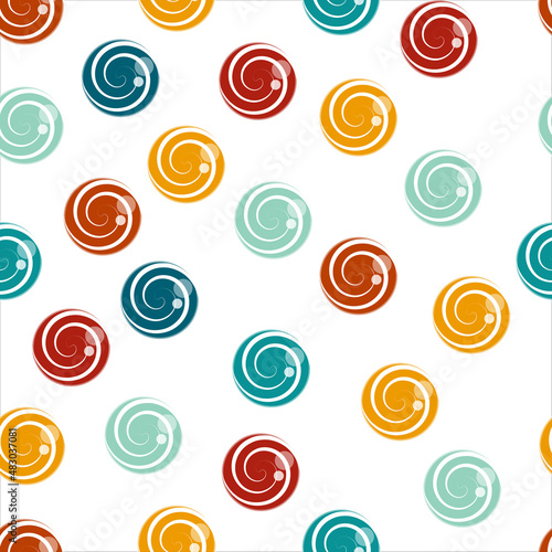 Seamless lollypop pattern vector. Retro colored candy pattern. Seamless wallpaper with lollypops.