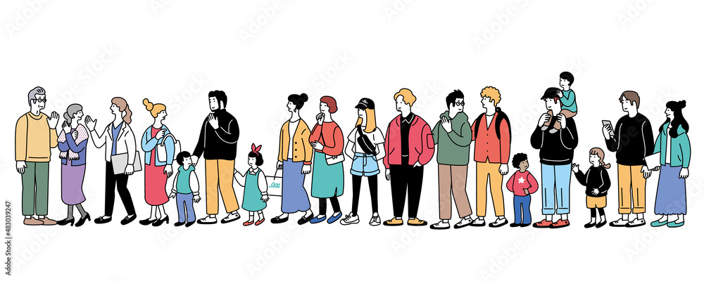 沢山の人々のシンプルなイラスト Stock ベクター | Adobe Stock