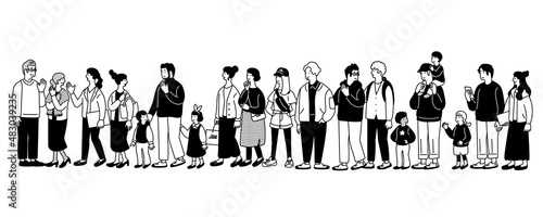 沢山の人々のシンプルなイラスト
