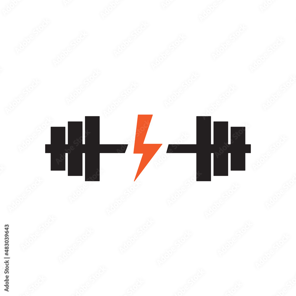 Obraz premium gym lightning bolt logo design