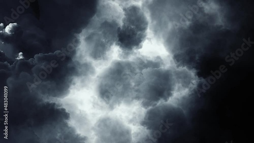 4k thunderstorm, dark cloud lightning strike photo