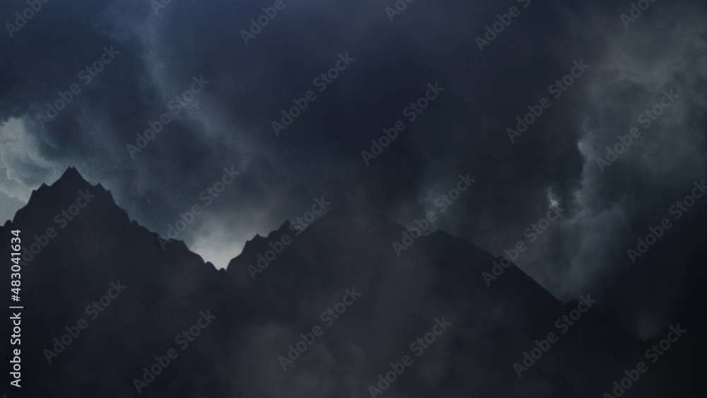 silhouette mountains and thunderstorm 4K silhouette mountains and thunderstorm 4K