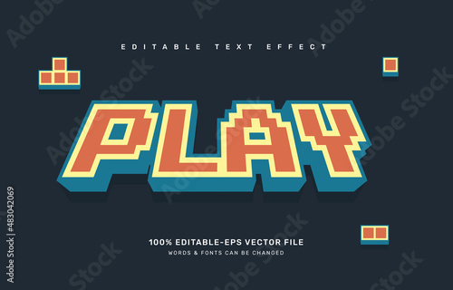 Retro Game editable text effect template