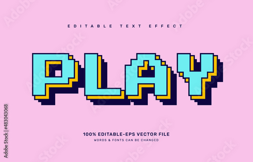 Retro Game editable text effect template