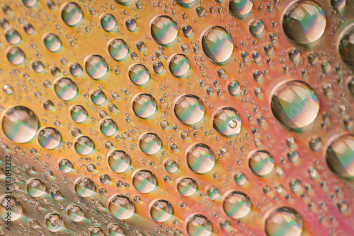 Background of water drops on glass surface.