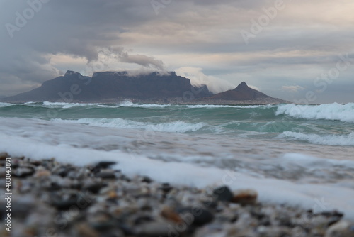 Scenic View on Table Mountain, Cape Town, Bloubergstrand, South Africa
