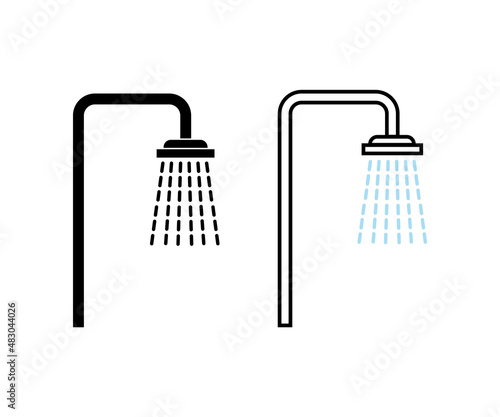 Shower head vector illustration set.