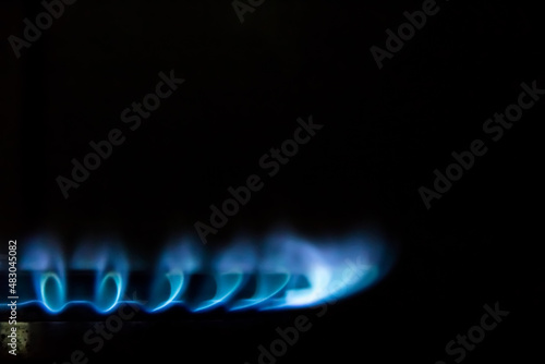 gas burner in the kitchen. natural gas. Russian gas. 