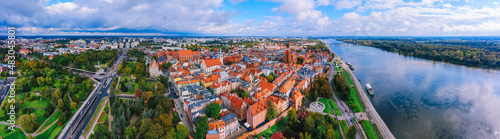 Aerial view of Torun downtown in Poland 