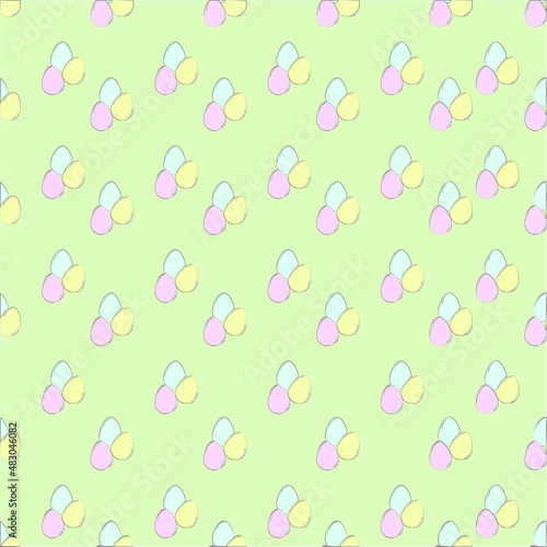 Pattern with Easter eggs. Packaging for the holiday. Easter holiday. Wrapping paper.