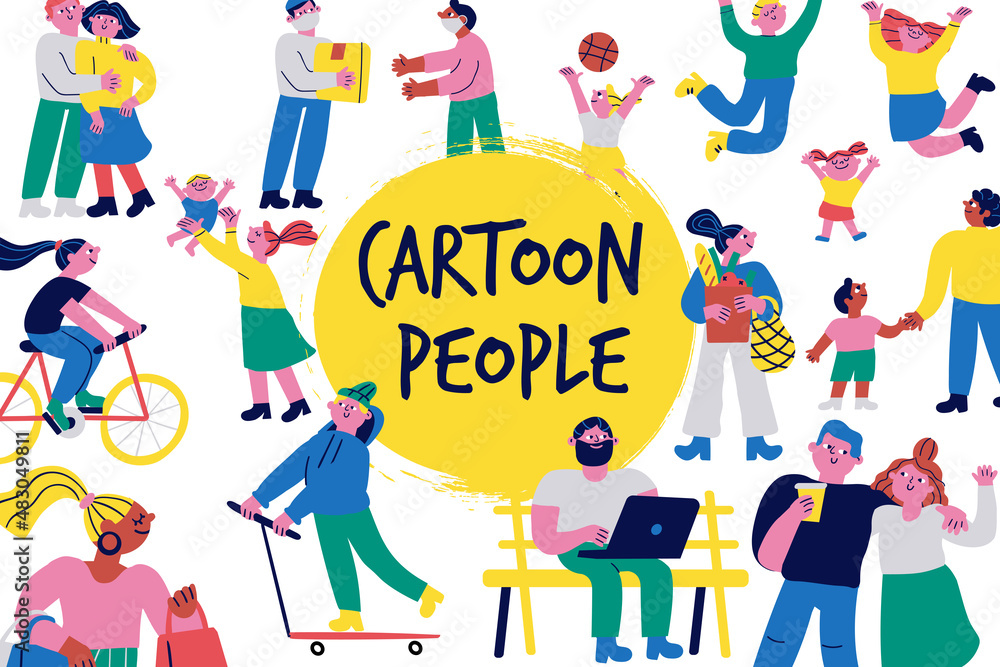 Fototapeta premium Cartoon People vector set