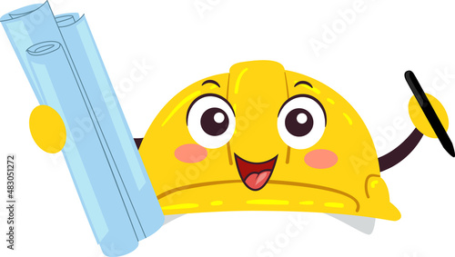 Mascot Hard Hat Blue Print ...