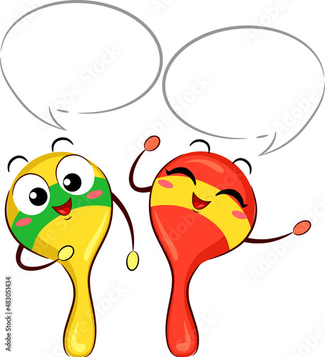 Mascot Maracas Speech Bubbl...
